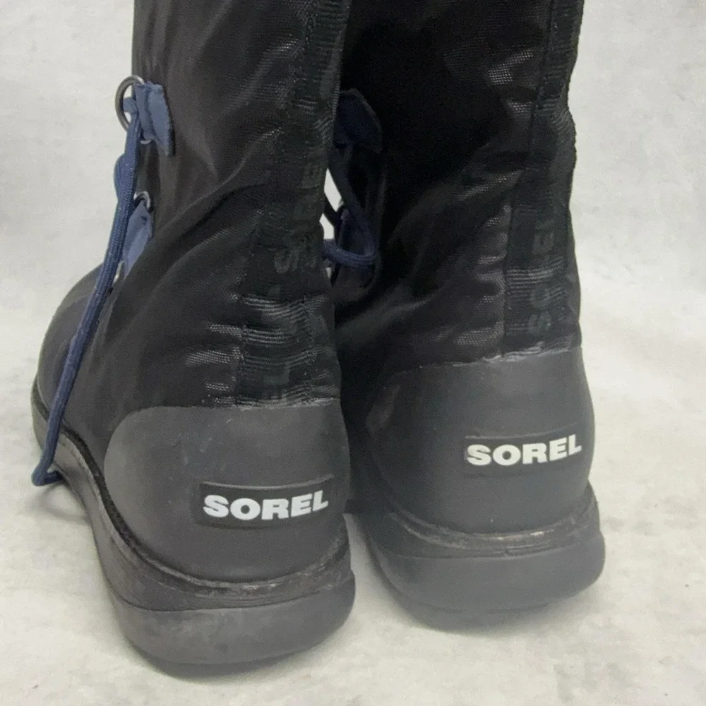 Sorel Snow Boots Womens Size 7 Black Waterproof Mid Calf Lace Up NL1708-010